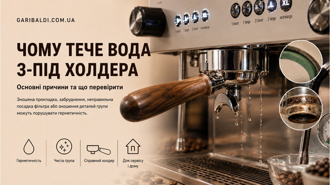 Вода тече з-під холдера кавомашини: як знайти причину протікання