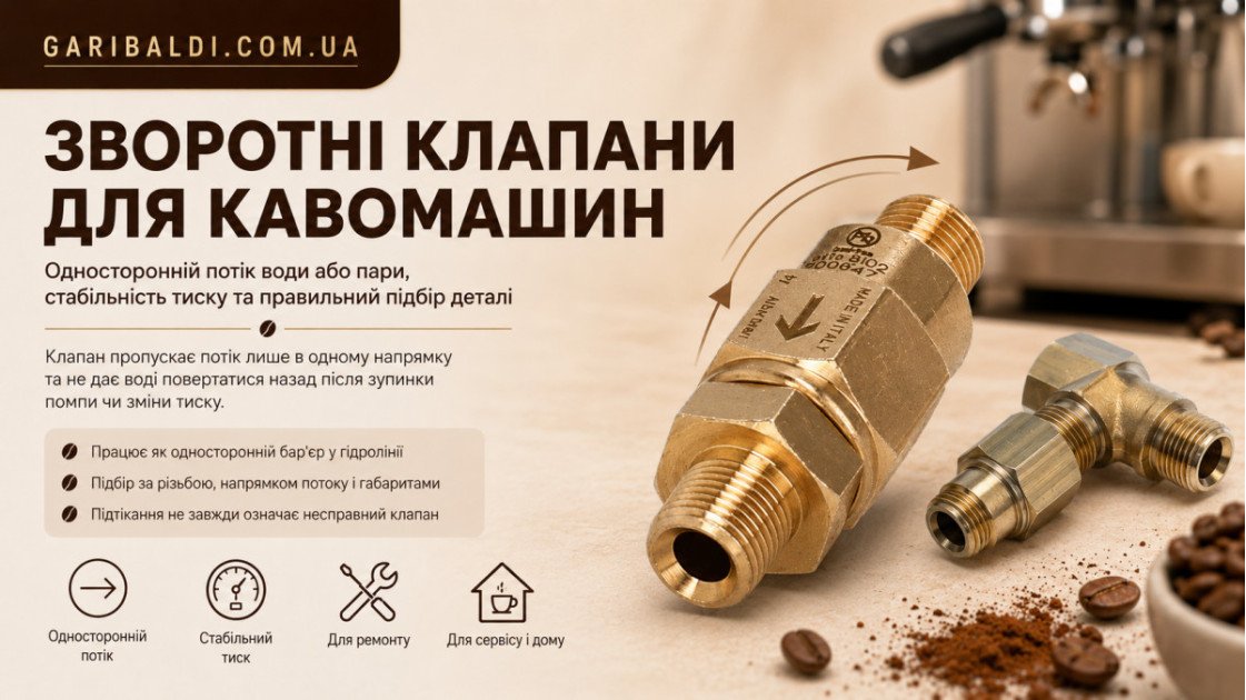 Для чого потрібен зворотний клапан у кавомашині