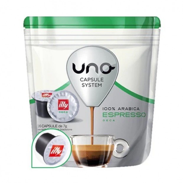 Кофе в капсулах Illy Caffe Decaffeinato 16 капсул формат Uno System Кофе в капсулах Illy Caffe Decaffeinato 16 капсул формат Uno System