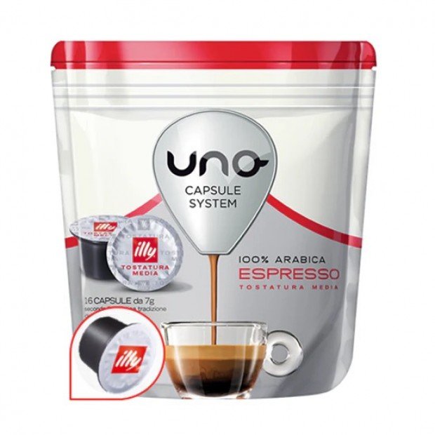 Кава в капсулах Illy Caffe Tostatura Media 16 капсул формат Uno System Кава в капсулах Illy Caffe Tostatura Media 16 капсул формат Uno System