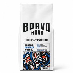 Кава в зернах Bravo Kava Ethiopia Yirgacheffe, 100% арабіка, 1 кг
