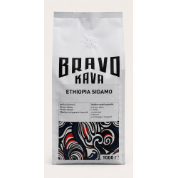 Кава в зернах Bravo Kava Ethiopia Sidamo Grade 2, 100% арабіка, 1 кг Кава в зернах Bravo Kava Ethiopia Sidamo Grade 2, 100% арабіка, 1 кг
