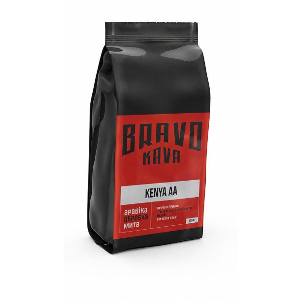 Кофе в зернах Bravo Kava Kenya AA, 100% арабика, 1 кг