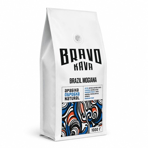 Кофе в зернах Bravo Kava Brasil Mogiana, 100% арабика, 1 кг Кофе в зернах Bravo Kava Brasil Mogiana, 100% арабика, 1 кг