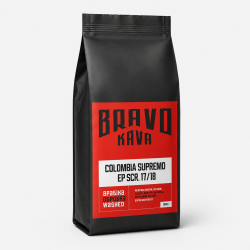 Кава в зернах Bravo Kava Colombia Supremo, 100% арабіка, 1 кг