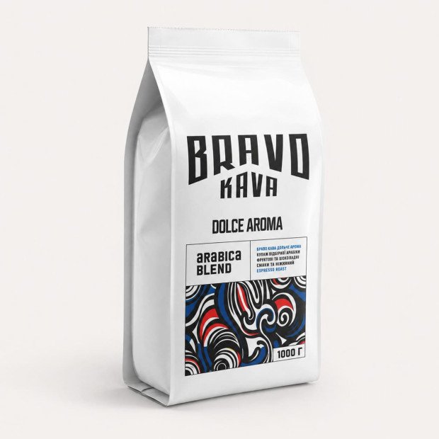 Кофе в зернах Bravo Kava Dolce Aroma, купаж 100% арабики, 1 кг