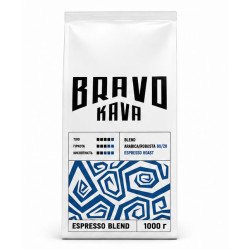 Кава в зернах Bravo Kava Espresso Blend 50/50, арабіка/робуста, 1 кг