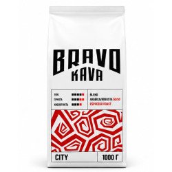 Кава в зернах Bravo Kava CITY 50/50, арабіка/робуста, 1 кг