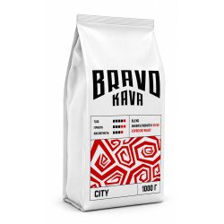 Кофе в зернах Bravo Kava CITY 50/50, арабика/робуста, 1 кг