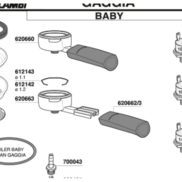 Ручка холдера для Gaggia Baby Ручка холдера для Gaggia Baby