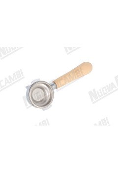 Портафильтр на 1 чашку с ручкой из кленового дерева NR M12, соединение носика 3/8, с пружиной и фильтром для AURORA/BFC/ECM/ELEKTRA/EXPOBAR/LA SCALA/LA MARZOCCO/SANREMO/SV ITALIA/VIBIEMME/WEGA