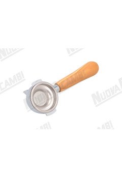 Портафильтр на 1 чашку с ручкой из оливкового дерева NR M12, соединение носика 3/8, с пружиной и фильтром для AURORA/BFC/ECM/ELEKTRA/EXPOBAR/LA SCALA/LA MARZOCCO/SANREMO/SV ITALIA/VIBIEMME/WEGA