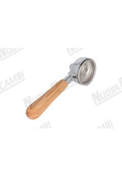 Портафильтр на 1 чашку с ручкой из оливкового дерева NR M12, соединение носика 3/8, с пружиной и фильтром для RANCILIO/CIME/ECMDE/PROFITECH/PROMAC