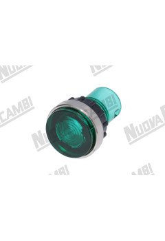 Сигнальна лампа зелена GEM - головка Ø 18мм - отвір Ø 12мм - кільце M12