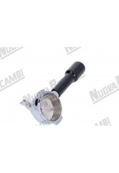 Портафильтр на 2 чашки с полированной ручкой M12 - соединение носика 3/8 - с пружиной фиксации фильтра - для ECM