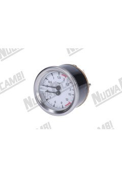 Манометр подвійний для кавомашини Faema E64/E66, 0-3/15 бар, з'єднання 1/8"M під хомут, рамка Ø 65мм, корпус Ø 60мм (Артикул: 527528)