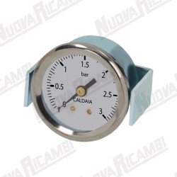 Манометр бойлера для кавоварки, 0-3 бар, з'єднання 1/8" пласке, рамка Ø 44мм, корпус Ø 39мм (Артикул: 560271)