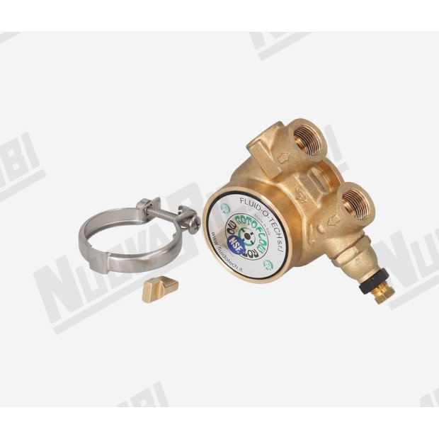 Объемный насос FLUID-O-TECH с хомутом - 50л/ч - сбалансированный байпас - фитинги 3/8ВР - крепежный хомут-560447