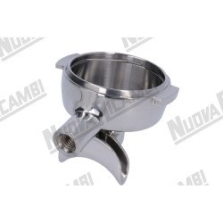 Корпус портафільтра "NR" з нержавіючої сталі на 2 чашки - кутовий 15° - з'єднання ручки M12 - носик з нержавіючої сталі "NR" 3/8 - для AURORA/ BFC/ ECM/ ELEKTRA/ LA SCALA/ SANREMO/ SV ITALIA/ WEGA