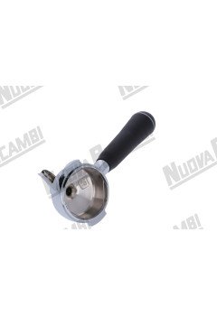 Портафильтр "NR" на 1 чашку - угловой 15° - с ручкой "NR" M10 - носик M16x1 - пружина фиксации фильтра - для FAEMA DUE/ E91/ E92/ E97/ E98
