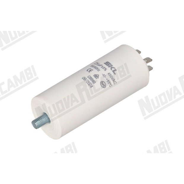 Конденсатор 25мкФ - 220/240В - 420/470В - 50/60Гц - Ø 40мм - вис. 95мм для FIAMMA RST/ NUOVA SIMONELLI/ QUAMAR Конденсатор 25мкФ - 220/240В - 420/470В - 50/60Гц - Ø 40мм - вис. 95мм для FIAMMA RST/ NUOVA SIMONELLI/ QUAMAR-621113
