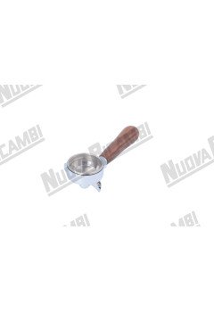 Портафильтр на 2 чашки с ручкой из орехового дерева NR M10, соединение носика 3/8, с пружиной и фильтром для GAGGIA