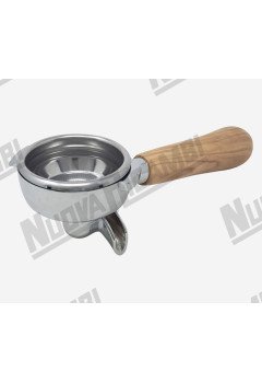 Портафильтр на 2 чашки с ручкой "NR" из оливкового дерева M10 - соединение носика 3/8 с фильтром и пружиной фиксации фильтра для NUOVA SIMONELLI/VICTORIA ARDUINO