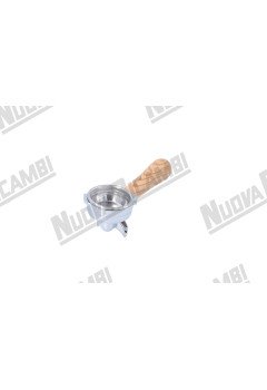 Портафильтр на 2 чашки с ручкой из оливкового дерева NR M12, соединение носика 3/8, с пружиной и фильтром для ASTORIA CMA/BRASILIA GROUP BE/BEZZERA
