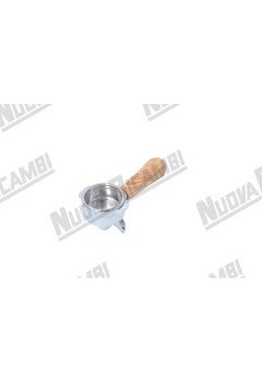 Портафильтр на 2 чашки с ручкой из оливкового дерева NR M10, соединение носика 3/8, с пружиной и фильтром для DALLA CORTE