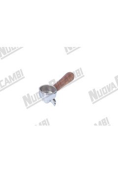 Портафильтр на 2 чашки с ручкой из орехового дерева NR M12, соединение носика 3/8, с пружиной и фильтром для PAVONI EUROPICCOLA