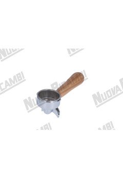 Портафильтр на 2 чашки с ручкой из оливкового дерева NR M12, соединение носика 3/8, с пружиной и фильтром для PAVONI EUROPICCOLA