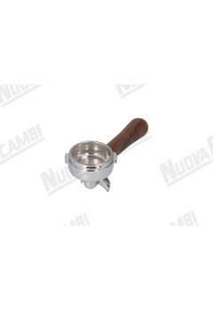 Портафильтр на 2 чашки с ручкой из орехового дерева NR M12, соединение носика 3/8, с пружиной и фильтром для LA PAVONI