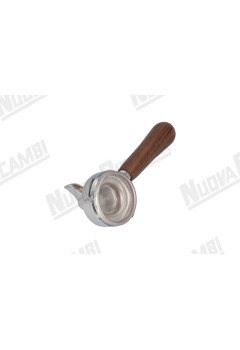 Портафильтр на 1 чашку с ручкой из орехового дерева NR M12, соединение носика 3/8, с пружиной и фильтром для LA PAVONI