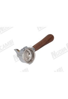 Портафильтр на 1 чашку с ручкой из орехового дерева NR M12, соединение носика 3/8, с пружиной и фильтром для SPAZIALE