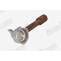 Портафільтр на 1 чашку з ручкою з горіхового дерева M12, з'єднання носика 3/8, з пружиною та фільтром для SPAZIALE