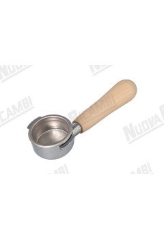 Бездонный портафильтр с ручкой из кленового дерева NR M12 с пружиной и фильтром (корзиной) 21гр для ASTORIA CMA P4Y