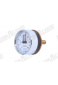Манометр подвійний для кавомашини Elektra, 0-3/15 бар, з'єднання 1/8"M пласке, корпус Ø 60мм (Артикул: 704039)