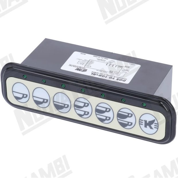 Сенсорная панель с платой дозирования GIEMME 1 группа + RL, черная, 7 кнопок - 7 LED для ELEKTRA (01.12.0042)-704042