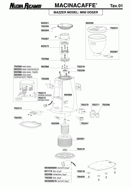 Спецификация Mazzer 01