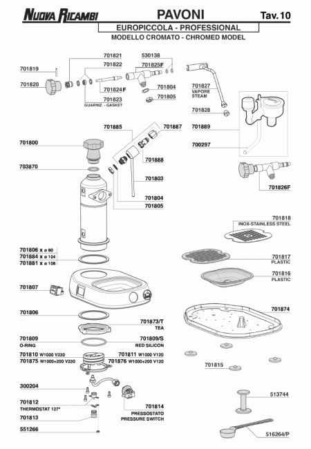 Спецификация La Pavoni 10