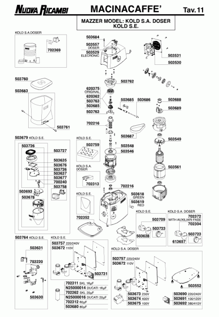 Спецификация Mazzer 11