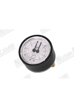 Манометр двойной для кофемашины Cimbali/Casadio/Faema, 0-2.5/15 бар, соединение 1/8"M плоское, корпус Ø 62мм, оригинал (Артикул: 722051)