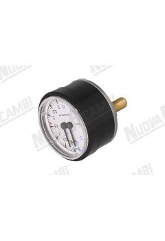 Манометр двойной для кофемашины Cimbali/Casadio/Faema, 0-2.5/15 бар, соединение 1/8"M плоское, корпус Ø 62мм (Артикул: 722052)