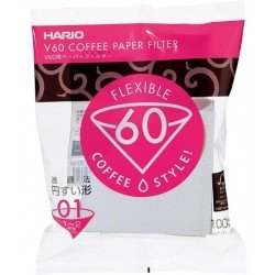 Папірні фільтри Hario 01 V60 для пуровера, 100шт, білі, VCF-01-100W Папірні фільтри Hario 01 V60 для пуровера, 100шт, білі, VCF-01-100W