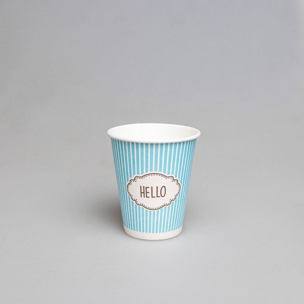 Стакан паперовий Hello blue 400 мл. 50 шт/уп.