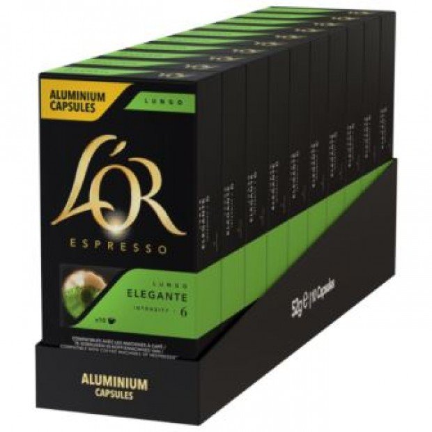 Кава L'OR Lungo Elegante, 100 капсул Nespresso Кава L'OR Lungo Elegante, 100 капсул Nespresso