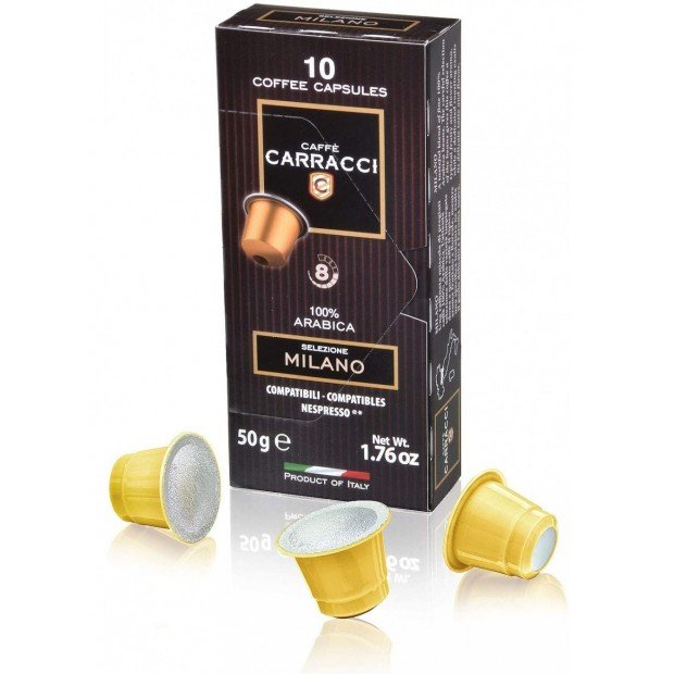 Кофе в капсулах Carracci Milano, 10 капсул Nespresso Кофе в капсулах Carracci Milano, 10 капсул Nespresso