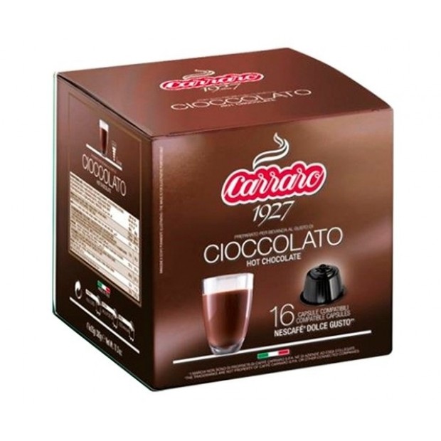 Шоколад у капсулах Carraro Cioccolato, 16 капсул Dolce Gusto Шоколад у капсулах Carraro Cioccolato, 16 капсул Dolce Gusto