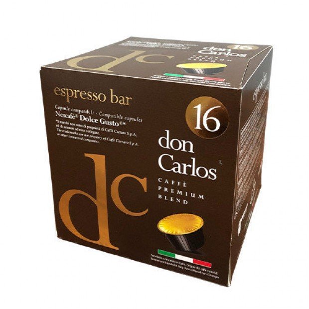 Кофе в капсулах Don Carlos Espresso Bar, 16 капсул Dolce Gusto Кофе в капсулах Don Carlos Espresso Bar, 16 капсул Dolce Gusto