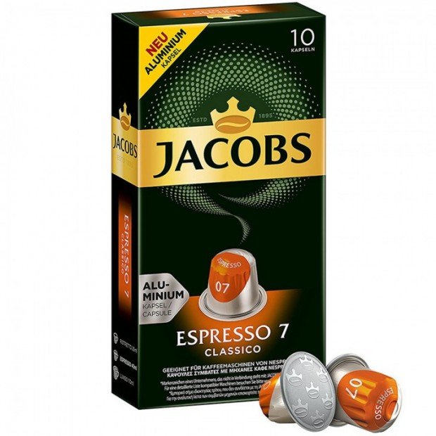 Кофе в капсулах Jacobs Espresso 7 Classico, 10 капсул Nespresso Кофе в капсулах Jacobs Espresso 7 Classico, 10 капсул Nespresso